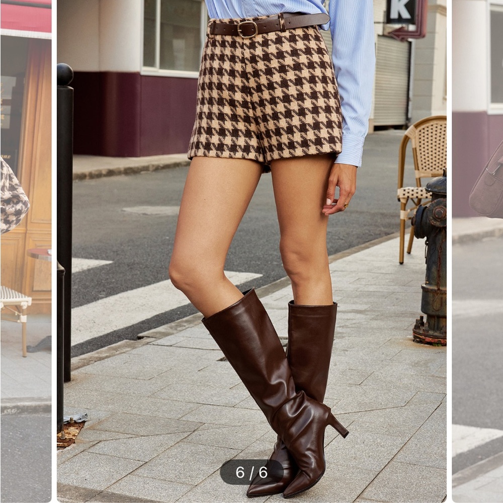 Chic Houndstooth Blazer and Shorts Set - Picture 7 of 12